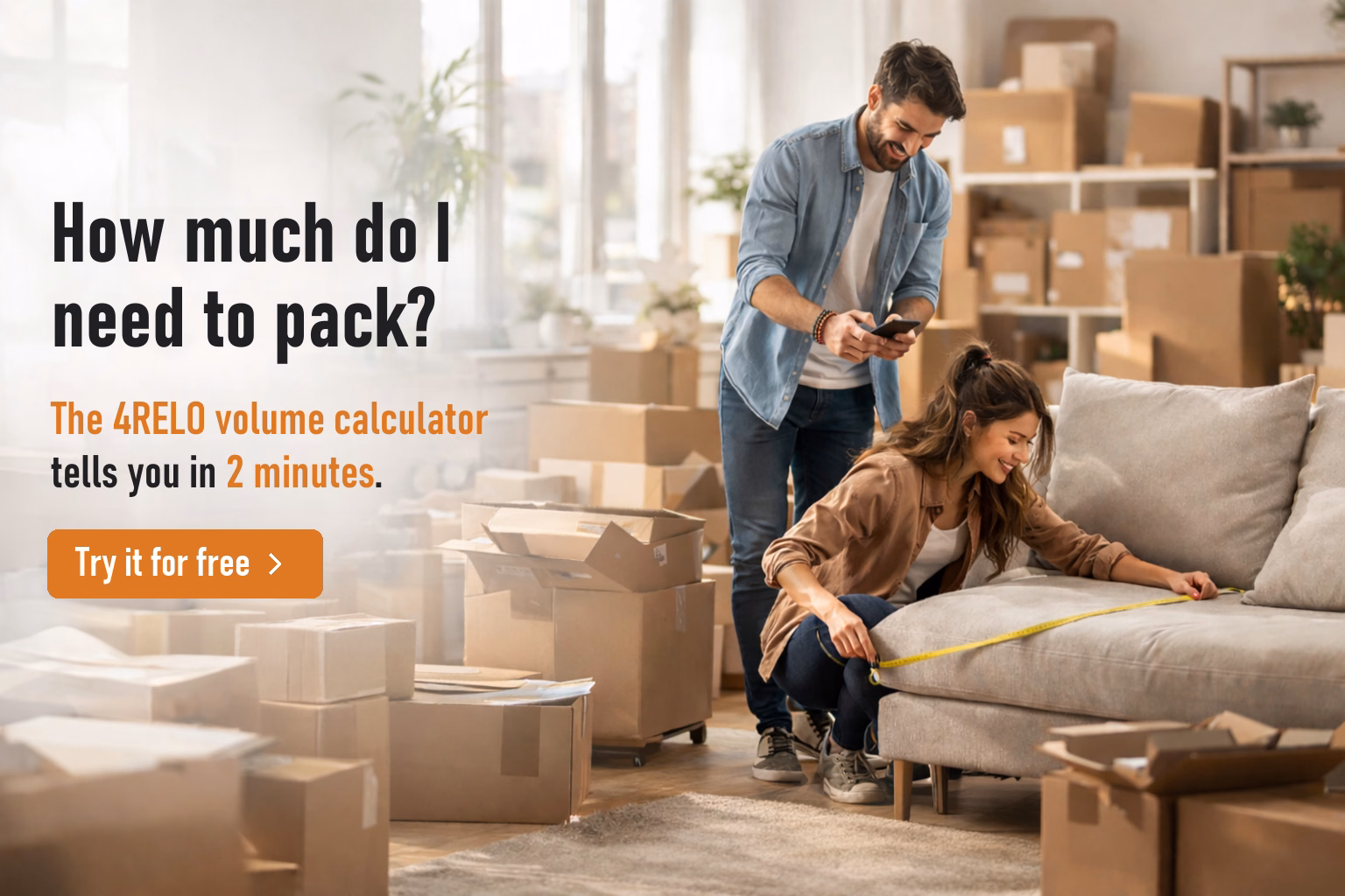 4RELO volume calculator — work out how much you have to move